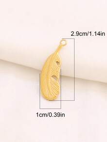 3个不锈钢叶子吊坠，适用于DIY珠宝制作，18K镀金植物吊坠珠宝配件