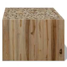 table basse vidaXL Teck authentique 50x50x35 cm - Tabac - Voir 3