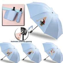 Umbrella Sun Umbrella Folding Umbrella Travel Essentials Dual-Purpose Sun Rain Umbrellas Fully Automatic Umbrellas UV Protection Increased Thickness For Both Men And Women Windproof Compact Collapsible - Blue - View 1