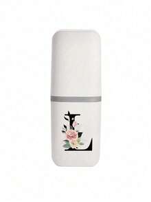 1个便携式白色牙刷盒，印有黑色花卉字母A-Z，保持牙刷清洁，方便携带！牙刷架，便携式牙刷杯盖，适合旅行、露营、出差，也是情人节、圣诞节和感恩节的理想礼物。 - 彩色 - 查看 15