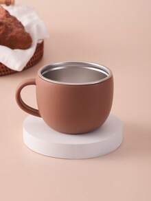 1pc Personalized Customization Name And Pattern Deboss Silicone Single Handle Cup Stainless Steel Inside Children Tableware Kids Mug