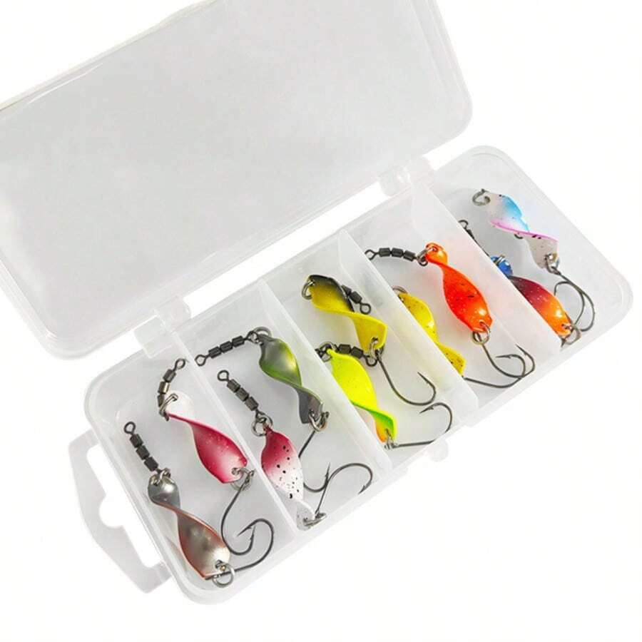 10pcs/Box 7cm/2.5g Trout Rotating Spoons - Long Distance Casting Metal Lures, Suitable For Bass, Salmon, Pike, With Brass Rotating Blades For Lake And River Fishing Smallmouth Bass Lures - Multicolor - View 1
