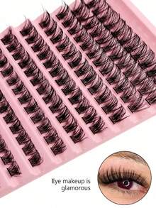 120 pièces Faux cils en grappe, extensions de cils effilés D Curl 8-16 mm, extensions de cils en grappe DIY à la maison, faux cils individuels naturels, Grappes de cils, Grappes de cils, Faux cils individuels, Cils, Faux cils - Noir - Voir 1