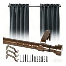 TendenciaCortinero Metalicos Modernos Ajustable Tubo Barra Cortina 2mCalidad premium - M1 cortinero palo 1pc Cobre - Ver 1