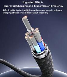 REMAX Cable de carga portátil con cordón C5 (C-L): cordón integrado para fácil transporte y almacenamiento; admite carga rápida PD 30W; transmisión de datos estable; negro. - Negro - Ver 3