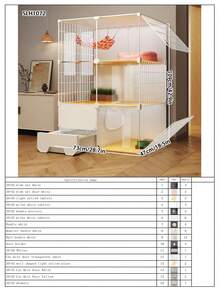 室内猫笼带猫砂盆、猫公寓、猫屋、猫厕所，拥有宽敞的自由空间 - 彩色 - 查看 18