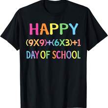 Matemáticas 100 días de escuela T-shirt de la universidad de matemáticas divertidas - Negro - Ver 1