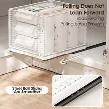 Sliding Cabinet Basket Organizer Drawer Pull Out Cabinet Organizer Self Adhesive Cabinet Sliding Basket Organization Slide Out Pantry Shees Sliding Drawer For Kitchen Home Extended Small - ExtendedSmall - View 8