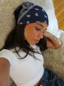 1条2025时尚女士红色方巾，朋克风发带，波西米亚风头巾，发饰，适合派对女士佩戴，优雅发带 - 彩色 - 查看 17