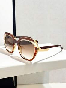 1副女士复古休闲大框Y2K时尚眼镜，适合度假和派对佩戴 - 彩色 - 查看 13