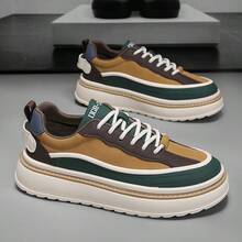 New Casual Sneakers, Thick Sole, Comfortable Breathable Casual Shoes - Yellow-green - View 2