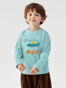 Balabala 2026 Young Boy Long Sleeve T-Shirt, Basic Cotton Spring Undershirt - Pink Green - View 2