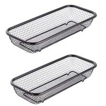 Kitchen Drawer Organizer, Stainless Steel Storage Container Rose Gold Metal Cabinet Storage Basket For Holding Silverware Kitchen Utensil, Pack Of 2-483 - Black - View 2
