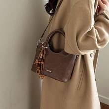 Bolso de hombro para mujer de ante vintage nuevo moda lindo casual versátil bolso de hombro de ante con asa de mano bolso cruzado - Marrón - Ver 3