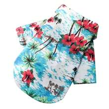 Hawaiian Beach Style Pet Cat T-Shirt, Lightweight Breathable, Small Dog Clothes For Chihuahua, Yorkshire Terrier, Poodle, Puppy, Cat Vest - Red and White - View 6