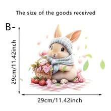 1/3pcs Cute Rabbit Window Clings, Romantic Valentine's Day & Easter Themed Stickers, Made Of Static Cling Vinyl Material, Double-Sided Design, Great For Living Room, Kitchen, Bathroom Spring Party Decor