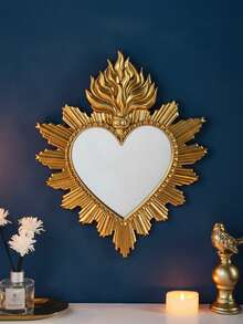 1件简约圣心火焰造型装饰挂件，手工制作，火焰心形装饰，适用于家居墙面、客厅、卧室、书房或摄影道具，多种颜色可选 - 彩色 - 查看 5