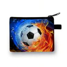 Cute Kids Zipper Wallet, Kids Soccer Coin Purse - Mini Change Purse, Soccer Pattern, Fashionable Cool Design, Best Gift, Suitable For School, Travel And Daily Use (5.5 In X 4.1 In) - Multicolor - View 11