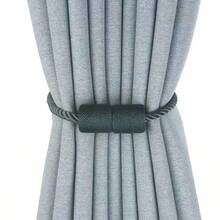 2 pezzi Fermatende magnetici potenti, fermatende in corda intrecciata fatti a mano, fermatende decorativi unici ed eleganti, adatti per casa, ufficio e finestre esterne - Multicolore - Visualizzare 2