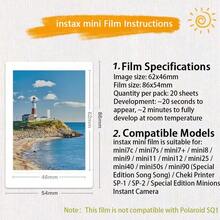 FujiFilm Mini Photo Paper (10 Sheets), Colored Border Design, Foil-Sealed For Moisture Protection, Stable Imaging At 5-40℃, True Color Reproduction, Compatible With Mini7s/8/9/11/12/25/90/Wide, Instant Shooting. - White - View 4