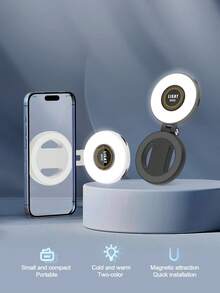 New W50 Magnetic Fill Light, Portable Adjustable Lighting Device For Smartphones And Tablets, Horizontal And Vertical Shooting - W50 - View 2