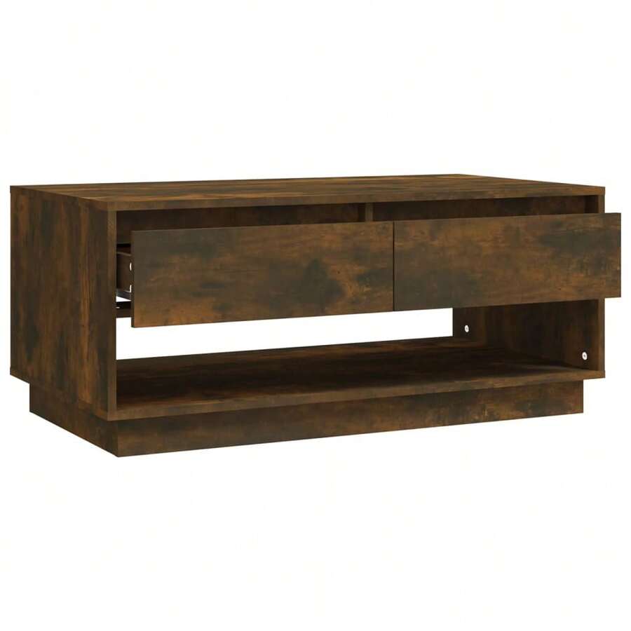vidaXL Tavolo basso Chêne fumé 102,5x55x44 cm Bois d'ingénierie - Castano - Visualizzare 1