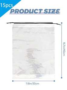 1/5/10/15pcs Travel Shoe Bags, Waterproof Transparent Drawstring Shoe Bags, Dust-Proof Portable Shoe Storage Bags, Unisex, Essential For Fitness, Vacation, Travel Organization, Shoe Covers, Dust-Proof, Ladies Storage Bags, Travel Essential, Cruise Essential, Vacation Essential - Clear - View 15