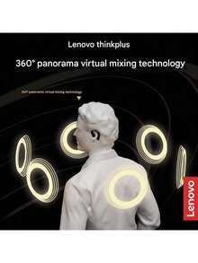 Lenovo TW70 Clip-On Bluetooth Earphones: In-Ear Design, Panoramic Sound, Long Battery Life, Comfortable Fit, Suitable For Extended Use, Convenient Touch Controls, Black. - Black - View 3