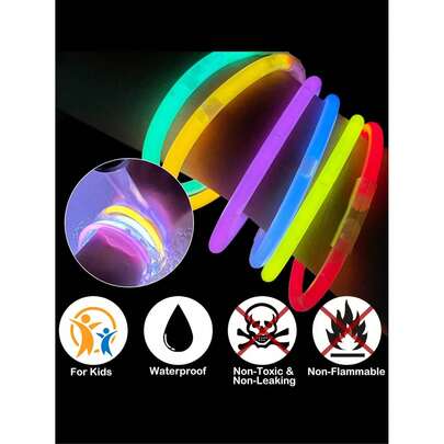 Bộ 10/50/100 que phát sáng 20cm, đồ dùng trang trí tiệc, que phát sáng neon, vòng cổ và vòng tay phát sáng có khớp nối, thích hợp cho sinh nhật, đám cưới, tiệc tùng, Halloween, Giáng sinh và các lễ hội khác - Đồ dùng trang trí tiệc bằng bột phát sáng
