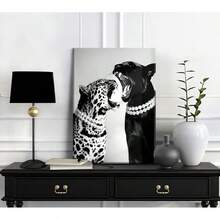Arte de pared en lienzo de guepardo divertido, decoración de pared verde esmeralda, estética de leopardo, imágenes de arte vintage, impresión de animales, póster de pantera negra, pintura moderna para decoración de apartamentos y dormitorios, cuadros decorativos para sala, póster, con marco, pósteres, cuadros para la pared, marcos para cuadros, cuadro, virgen de guadalupe, salas - transparente - Ver 7