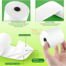 , 50 Rolls 2 1/4 Inch 50' Feet White Paper Cash Register POS Receipt, Fits All Credit Card Terminal Great Cashier Receipt Small Business Premium Quality - 10 Rolls + 2-1/4" X 165' - View 5