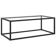 vidaXL Table basse Noir avec verre trempé 100x50x35 cm - Noir - Voir 2
