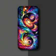 1PC Phone Case ,  Cosmic Spiral Galaxy Art Design , Stylish Phone Case, Phone Decoration, All-around Lens Protection, Creative Small Gift, Funny Gift for Boys and Girls - ブラック - チェックする 3