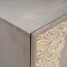 vidaXL Buffet gris et or 40 x 33 x 75 cm Macizo de madera de mangue - Gris - Ver 6