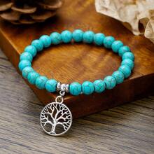 1pc Bohemian Style Turquoise Beaded Bracelet, Unisex Couples & Best Friends Design, Delicate & Versatile, Suitable For Daily Wear, Gift