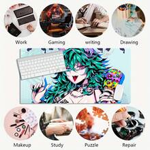 1pc Large Gaming Mouse Pad With Cute Anime Girl Design - Non-Slip Rubber Base, Washable Surface, Long Desk PC, Office, Gaming Setup - Gamers & Anime Fans (Large Computer), Office Workspace, Playful Aesthetic, Smooth Texture, Extended Mousepad, Office Workers, Mouse Pad, Desk, Mouse Pad Desk, Cool Boy, Pink Girl Gaming Setup, Mouse Pad Women Desk Special Offer, Large Mouse Pad Women, Women'S Mouse Pad, Gaming Mouse Pad, Gaming - 15.75*31.5英寸 - 查看 10