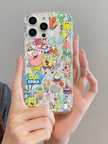 SpongeBob SquarePants 1个卡通趣味全屏海绵宝宝家族图案防震透气手机壳，兼容三星/苹果17/16/15/14/13/12/11 Pro Max/12 Pro/14 Plus - 彩色 - 查看 7