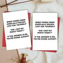 1pc Encouragement Greeting Card (With Envelope) - Playful "Did I Wet My Pants Today?" Sympathy Card, Humorous Mental Health & Recovery Theme, Paper Material - Multicolor - View 9