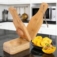 2-In-1 Portable Wooden Tostones Press & Plantain Smasher, Compact 6.3" Foldable Banana Masher For Patacones, Guacamole Prep & Latin Kitchen Gadgets, Fits Drawer Storage - 預設 - 查看 11