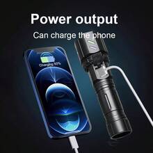 1000000LM Most Powerful Flashlights 5 Modes Type-C Rechargeable LED Torch Zoomable High Power LED Flashlight USB Tactical Lantern