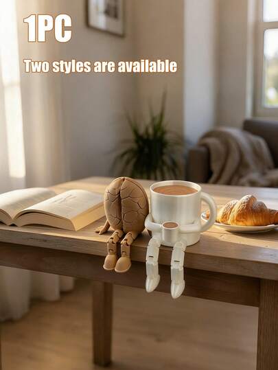 Figuritas adorables con forma de taza de café y grano de café con patas móviles - Adornos de escritorio de material PLA, diseño moderno, perfectos para la decoración de la esquina del café, regalo divertido para amantes del café, decoración del hogar y la oficina, decoración encantadora para estantería y ornamentos móviles de colección.