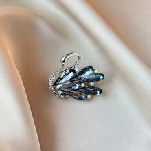 1 pieza Broche de cisne de aleación de zinc brillante y casual, adecuado para que las mujeres lo usen todos los días en primavera, verano, otoño e invierno