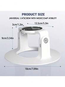 Support de projecteur réglable avec vis 1/4", rotation à 180°, convient à la plupart des projecteurs, utilisation domestique et de bureau, capacité de charge de 3,5 kg, hauteur de 3,54" / 9 cm - Multicolore - Voir 3