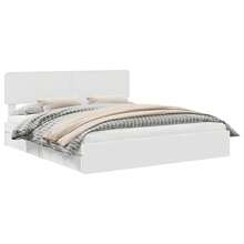 vidaXL Lit de Rangement Blanc 180 x 200 cm Bois d'ingénierie - Blanc - Voir 1