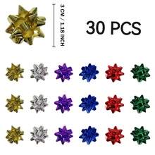 18/30/50/100pcs Mini Shiny Ribbon Bows, Suitable For Valentine's Day Birthday Wedding Bridal Party Gifts Packaging, 1.18"/1.38" Rainbow Gift Wrapping Bows For Holiday Party Craft Floral Gift Packaging Supplies, Glitter Star Flower Multicolor Small Metal Self-Adhesive Gift Ribbon Bows For Holiday Gift Boxes - Multicolor - View 37