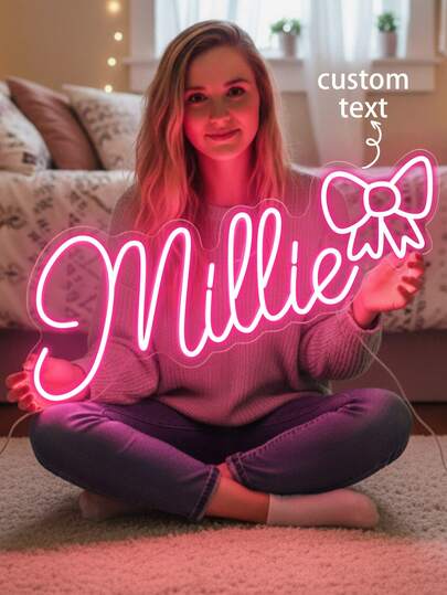 Customized Neon Name Sign, Room Decor, Wedding Decor, Neon Name Light, LED Neon Light, Personalized Holiday Gift, Bedroom Decor, Home Decor USB LED Lamp, Birthday Gift, Slow Life, Customized Crafts, Retro, Home Living, Christmas Home Atmosphere, Souvenir, Reusable, Cute, High Quality, Elegant Living, Art Living