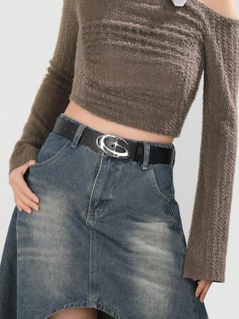 Women's Casual Multifunctional Waist Belt, Metal Buckle, Elegant Minimalist Design, Lightweight & Comfortable, Suitable For Dresses And Jeans, Perfect For Dates, Office And Casual Outings