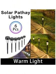 1pc/6pcs/12pcs Solar Powered Garden Lights, Outdoor Path Landscape Lighting, Waterproof Lawn Yard Decor, Black Plastic, For Landscape Decoration Only, No Lighting Function - Multicolor - View 26