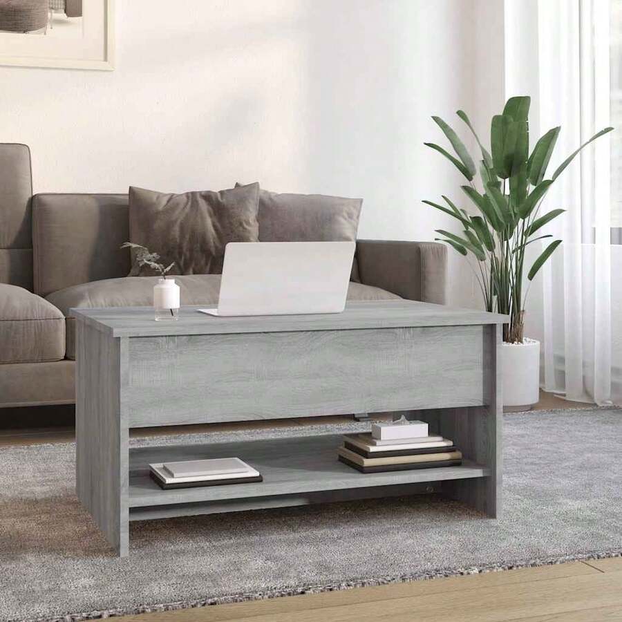 vidaXL Table basse Sonoma gris 80x50x40 cm Bois d'ingénierie - Gris - Voir 1
