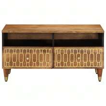 vidaXL Tavolo basso 80x54x40 cm in bois de manguier massiccio - Castano - Visualizzare 3